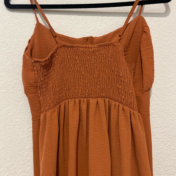 Rust Orange Ruffle Dress - Picture 4 of 6